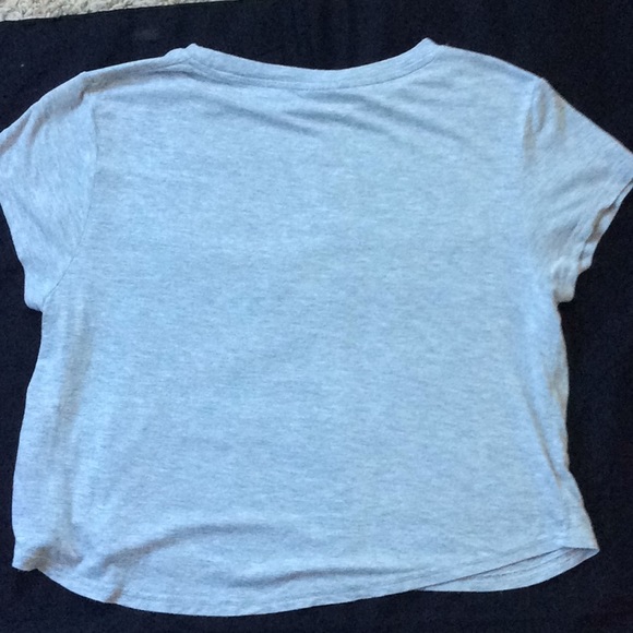 H&M Divided Unicorns Are Real T Shirt Crop Gray M - Picture 3 of 4
